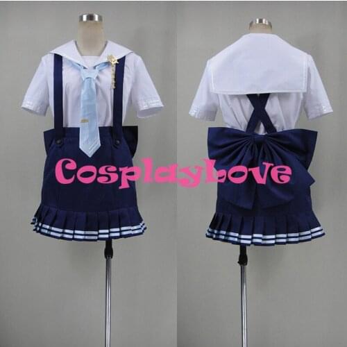 New Custom Made Japanese Anime Love Live! SR Hoshizora Rin Ver. Sailor Suit Cosplay Costume Christmas Halloween