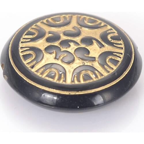 Wholesale 8x25mm Acrylic Antique Design Beads Flat Round Flower Pattern Plastic Spacer Beads For Diy Jewelry Making Accessories