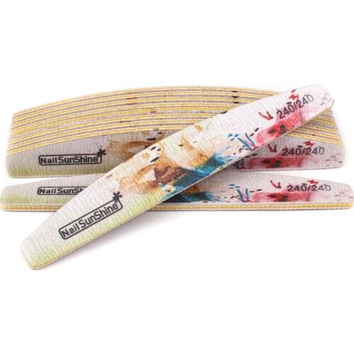 5pcs Professional Nail File 240/240 Strong Sandpaper Nail Buffers Block UV Gel Polishing New Flower Polish Manicure Salon Tools