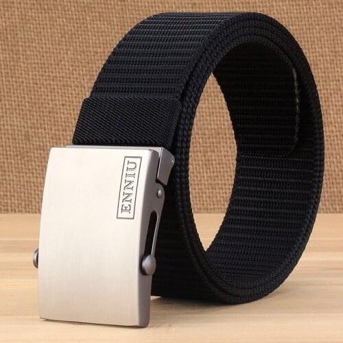 Automatic buckle belt male Korean version of the woven young student jeans belt personality wild smooth buckle belt male tide