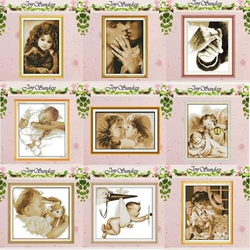 Little Girl Baby Angel counted Cross Stitch 11CT 14CT Cross Stitch Set Wholesale DIY Cross-stitch Kit Embroidery Needlework