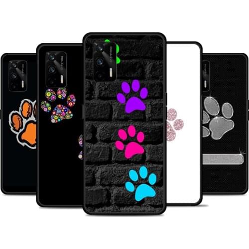 Dog Footprint Paw For Realme 8 GT Neo Flash Edition Explorer Master Q3 Pro Narzo30 C21 C20 C11 C20A C21Y Phone Case