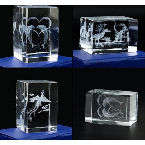 Ocean Underwater World Carved Tyrannosaurus Dolphin Phoenix Crystal Ornaments Paperweight Center Home Decor Collection Crafts