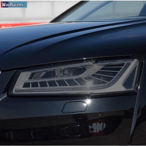2 Pcs Car Headlight Protective Film Smoked Black TPU Sticker For Audi A3 8V A4 B8 B9 A5 A6 C8 A7 A8 D4 TT E-tron R8 Accessories