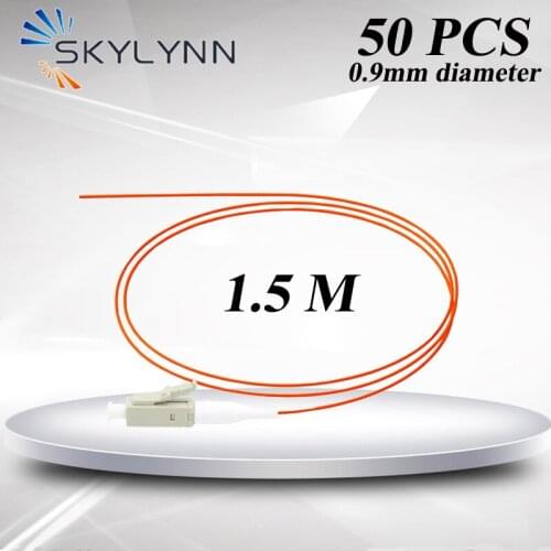 Factory OEM 50 PCS LC/UPC Multimode OM2 50/125 Tight Buffer 0.9mm Diameter Orange LSZH Fiber Optic Pigtails 1.5 Meter