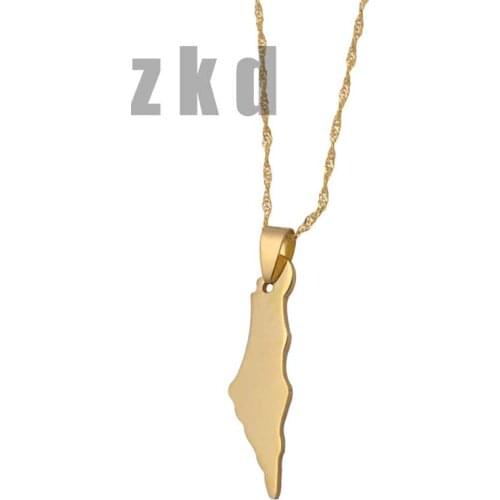 Zkd Israel map stainless steel pendant necklace , country map Israel jewelry