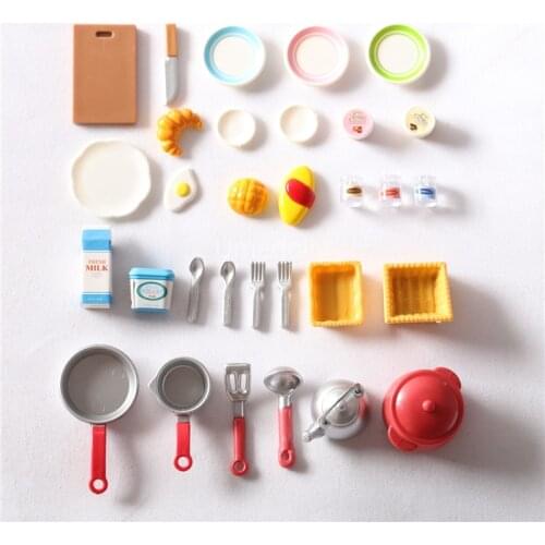 1 SET 1/12 Scale Miniature Dollhouse Kitchen Cooking Utensil Mini Doll Food for OB11 BJD Doll House Decoration Accessories Toy