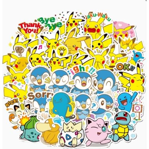 10/30/50PCS Pokemon Trolley Case Sticker Cute Girl Waterproof Guitar Skateboard Graffiti Sticker Car Toy Wholesale