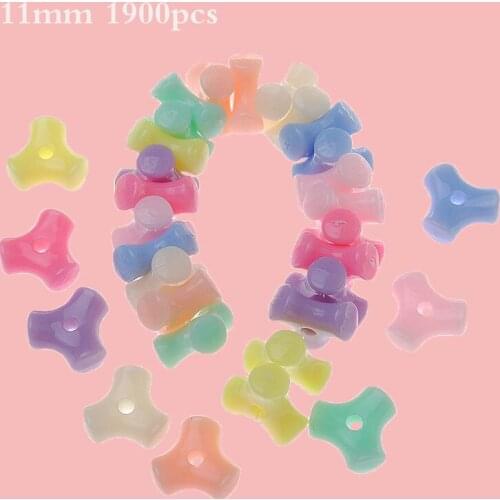 11mm 1900pcs Triangle Geometry Acrylic Pastel Colors jewelry Beads DIY Ornament Accessories Bracelet Necklace Spacer Crfaft