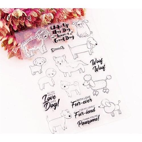 15x11cm Naughty dog Transparent Silicone Rubber Clear Stamps cartoon Scrapbooking/DIY Easter Childrens toys album