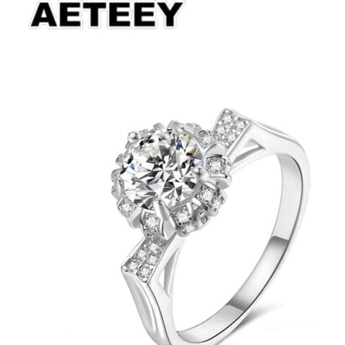 1CT Moissanite 18K White Gold Ring For women Luxury ring for Engagement Anniversary Bridal Gifts jewelry JA-12