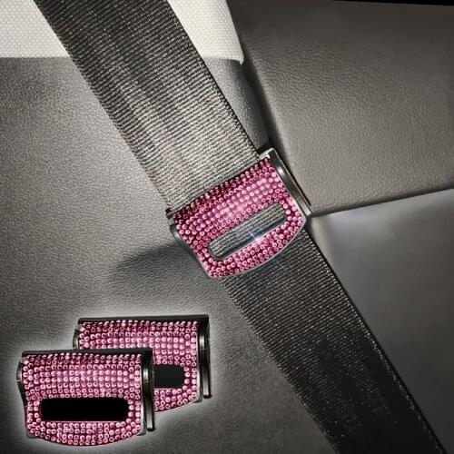 2pcs Universal Bling Car Seat Belts Clips Safety Adjustable Auto Stopper Buckle Colorful Interior Accessories Car Safety