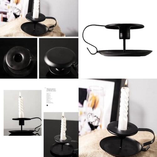 2 Pcs Iron Vintage Style Candle Holder Antique Candle Stand Decoration Ornament