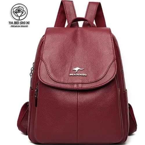 2021 New Style Women Waterproof Leather Backpacks Bags For Girls Female Shoulder Bag Multifunction Traveling Backpack Mochilas