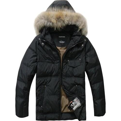 2020 Hot Sale Men Down Jacket Winter Down Coats White Duck Down Real Raccoon Fur Fashion Winter Men Coats Outwear Parka Overcoat