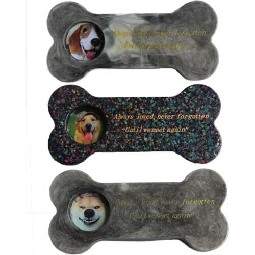 3 In 1 Pet Tombstone Resin Mold Bone Shape Dog Memorial Stone with Photo Frame Silicone Casting Mold CandlesÂ Holder Mold E56F