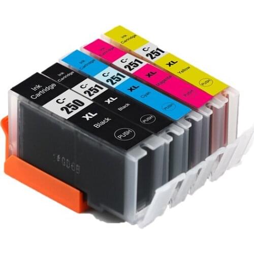 5pk Compatible Ink Cartridge for Canon PGI-250 CLI-251 CMY GY MG6320 PIXMA MG5420 MX722 MX922 iP7220