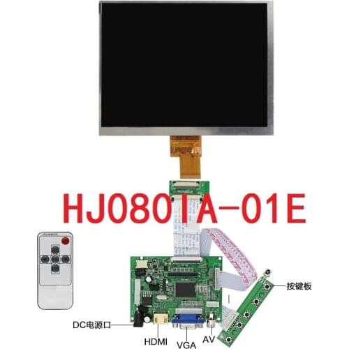 8 inch lcd screen HJ080IA-01E 1024*768 IPS hd LCD Display + HDMI/VGA/AV Control Driver Board
