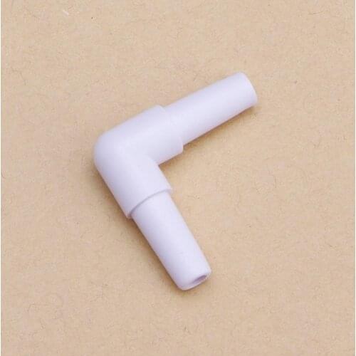 Aquarium Plastic 2-Way Air Line Valve Elbow Tubing Connectors 4mm Dia White