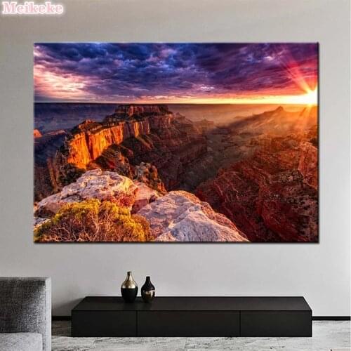 Grand Canyon National Park sunlight Mountain 5D Diy Diamond Painting Cross stitch Full Diamond Embroidery Landscape Mosaic