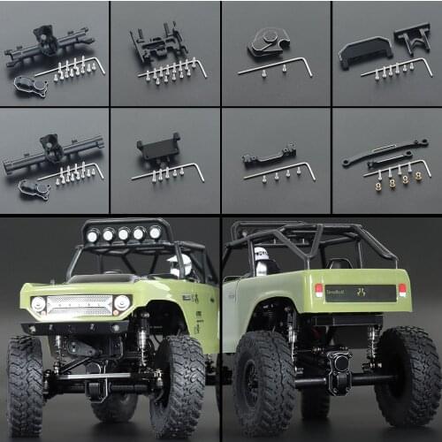 Aluminum Alloy Shock Absorber Skid Plate Axle Housing Steering Link Chassis Set for 1/24 RC Crawler Axial SCX24 AXI90081 Upgrade