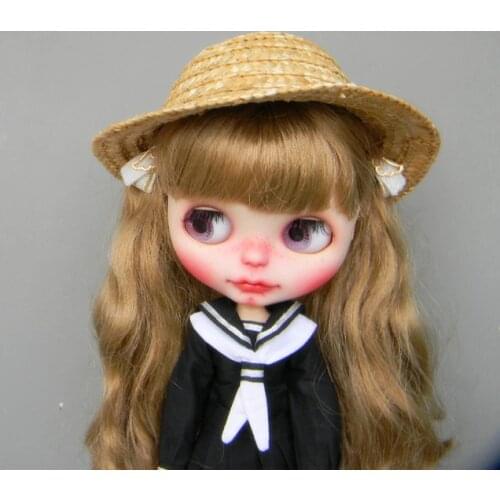Free shipping Handmade Straw hat for Blyth doll pullip dal jerryberry 1/3 BJD dolls doll accessories