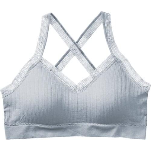 Solid Bralette Wireless Padded Bras Women Sexy Lingerie Cross Beauty Back Bra Female Comfort Seamless Underwear