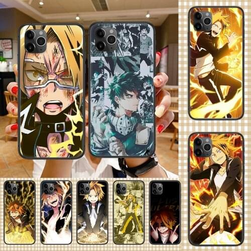 Denki Kaminari My Hero Academia Phone Case Cover Hull For iphone 5 5s se 2 6 6s 7 8 12 mini plus X XS XR 11 PRO MAX black tpu
