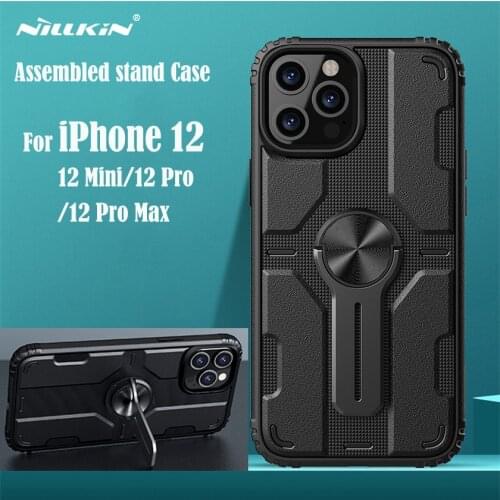 For iPhone 12 Pro Max Cases For iPhone 12 Mini 12 Pro Nillkin Assembled Stand Case PC TPU Covers For iPhone12 With Phone Stand