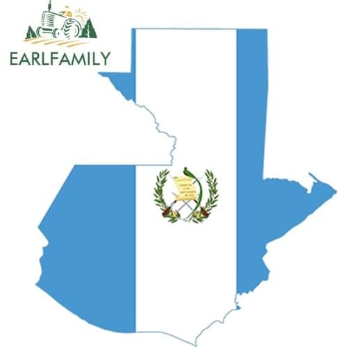 EARLFAMILY 13cm x 12.3cm Guatemala Map Flag Car Sticker Silhouette for Bumper Fridge Waterproof Car Accessories