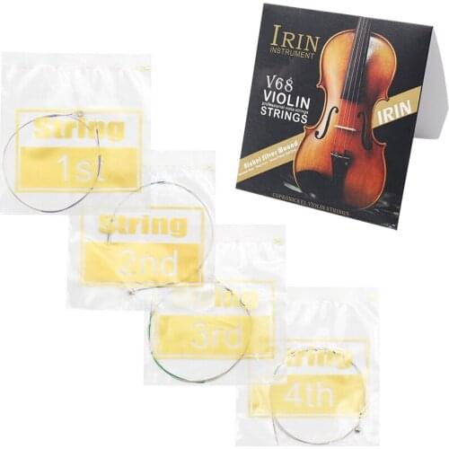 IRIN V68 Universal Full Set (E-A-D-G) Violin String Fiddle Strings Steel Core Nickel-silver Wound for 4/4 3/4 1/2 1/4 Violins