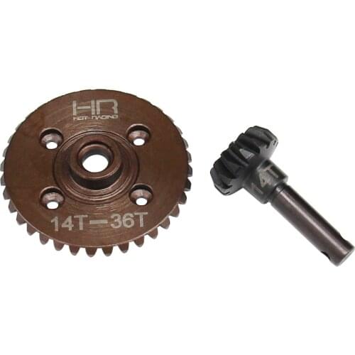 Hot Racing Reinforced steel Spiral Diff Bevel Gear set for Axial AX10 Wraith Ridge Crest YETI and EXO Series