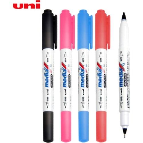 3 Pcs/Lot Mitsubishi Uni PD-153T Double Headed CD Marker Office & School Supplies Quick-drying markers