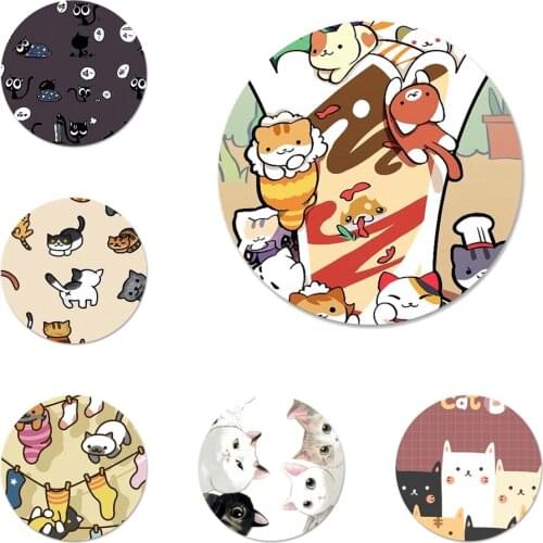 Cat Cute Art Badge Brooch Pin Accessories For Clothes Backpack Decoration gift