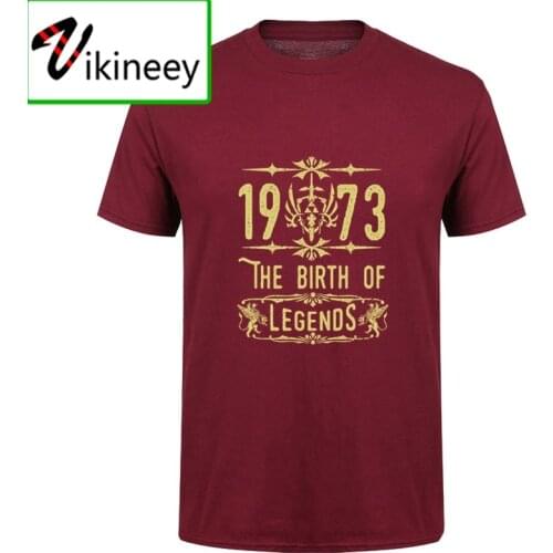 2020 Vintage The birth o Legends 1973 T shirt men 40th 50th Anniversary Birthday Gift Retro Tee Fashion 100% Cotton T-Shirt Tops