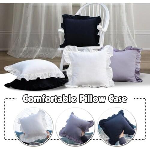 Soft Pillow Cushion Covers Fashion Solid Pillow Case Home Living Room Decorative Pillowcase Quality Cotton and Line Pillowcover