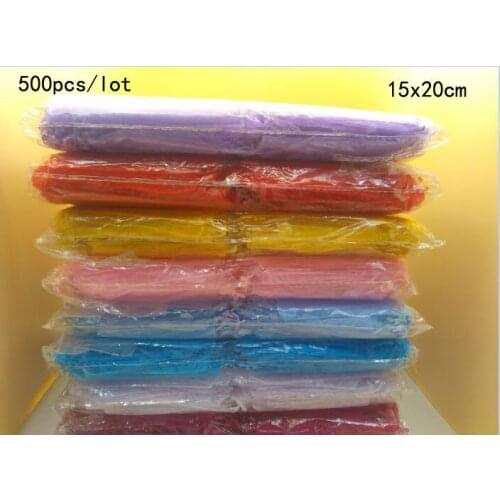 Wholesale 500pcs/lot 15x20cm Organza bag Jewelry Packaging Bags Wedding Party Favors Candy Gift Drawstring Bags jewelry Pouches