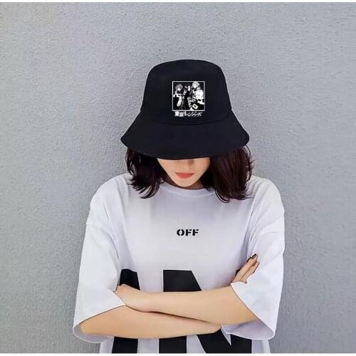 2021 Japanese Anime Tokyo Revengers Summer Hat Women Men Panama Bucket hat The Design Flat Visor Kawaii Harajuku Fisherman Hat