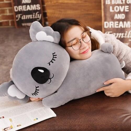 35/50/60/75cm Cute Sleeping Koala Plush Toys Super Soft PP Cotton Stuffed Cushions Comfortable Nap Pillows 2 Colors