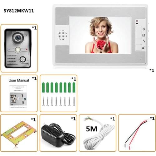 Wired Video Intercom Doorbell 7 Inch Display Waterproof Night Vision Color Hands-free Doorbell Intercom System 420 Wire 92