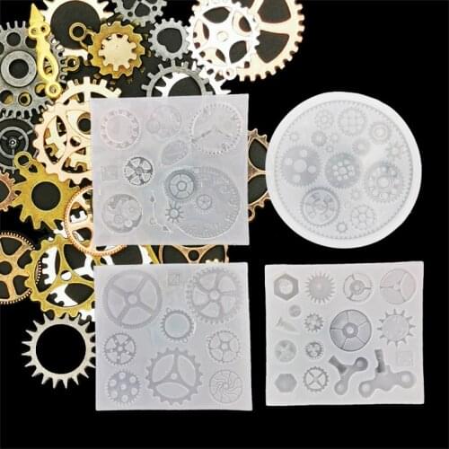 DIY Punk Style Resin Gear Silicone Mold Handmade Cool Decorations Machine Toothed Wheel Mould