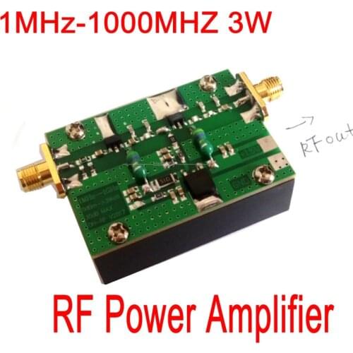 1MHz-1000MHZ 35DB 3W HF VHF UHF FM transmitter Broadband RF Power Amplifier For Ham Radio