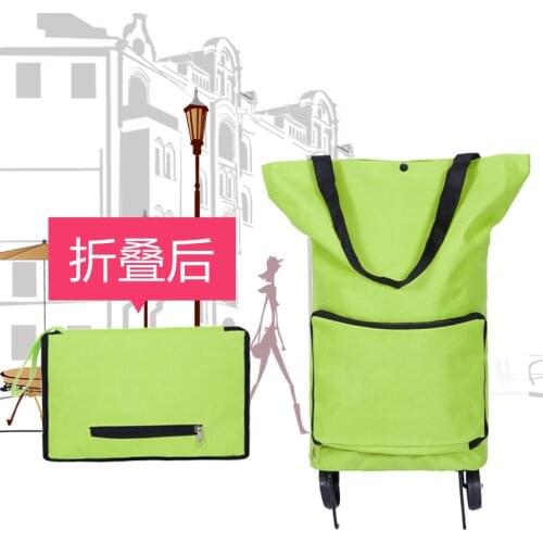 50L Organizer Portable Bag Folding Storage Bag High Capacity Organizer Trolley Bag On Wheels Bags Shopping Bags Vegetables Bags