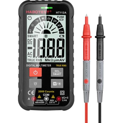 NCV Professional Multimeter Digital Electrician Tools AC DC Voltage Current Resistance Tester With TRUE RMS HABOTEST HT112A