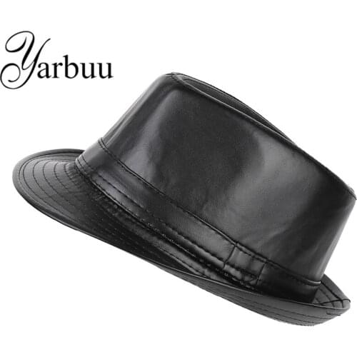 [YARBUU] fedora hat for men and women 2017 new fashion hot Selling pu sun hats black clour cap high quality hat wholesale