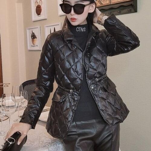 2021 Winter Women Slim Thick Warm Short Parkas Ladies Fashion Elegant Cotton Long Sleeve Coat Female Casual Solid Outerwear M130