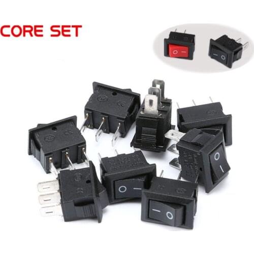 10PCS 3 Pin 2 Pin 3A 250V 10*15mm Black Button Rocker Switch ON OFF AC 10X15 Mini Rocker Power Switches