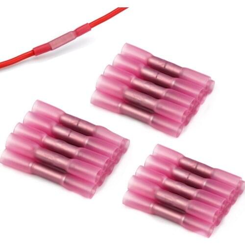 150/300PCS Electrical Wire Connectors Heat Shrink Butt Connector Automotive Insulated Waterproof Wire Crimp Terminals 18-22 AWG