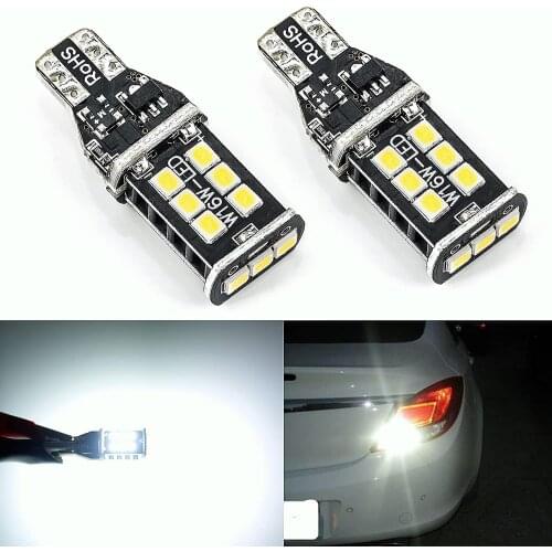 2x W16W T15 LED Bulbs 2835 DC12V 15SMD Canbus OBC Error Free Backup Light 921 912 Bulb Car Reverse Lamp Xenon White Super Bright