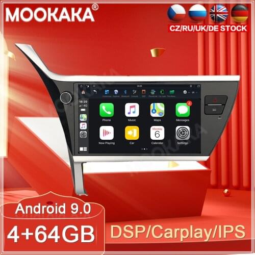4+64G Android 9 For Toyota Corolla 2017 2018 Car GPS Navigation Streaming Media Multimedia Player Head Unit Auto Radio